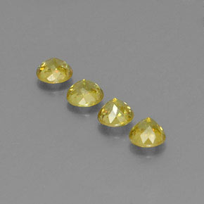 Sphene Gemstone in 4.6 mm Size for Sale, Sphene Stone in Golden Green Color