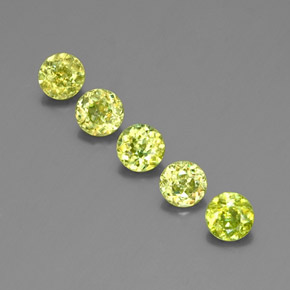 1.96 ct Green Sphene Gemstone, Sphene Gem in Round Facet Shape for Sale.