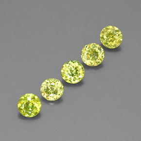 1.96 ct Green Sphene Stone, Natural Sphene in Round Facet Shape for Sale