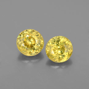1.18 ct Green Sphene Gemstone, Sphene Gem in Round Facet Shape for Sale.