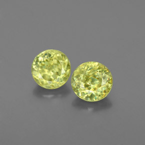 0.85 ct Green Sphene Gemstone, Sphene Gem in Round Facet Shape for Sale.
