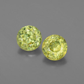1.10 ct Green Sphene Gemstone, Sphene Gem in Round Facet Shape for Sale.