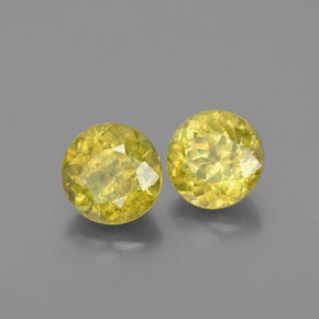 1.28 ct Green Sphene Stone, Natural Sphene in Round Facet Shape for Sale