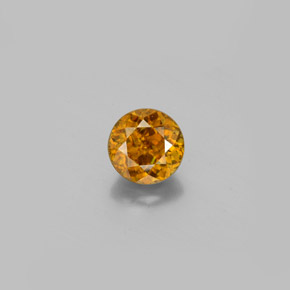 0.77 ct Yellow Sphene Gemstone, Sphene Gem in Round Facet Shape for Sale.