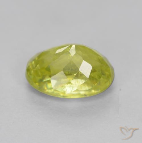 Sphene Gemstone in 7.2 x 5.3 mm Size for Sale, Sphene Stone in Medium Yellow Color