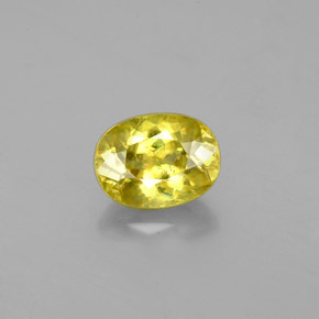 1.16 ct Yellow Sphene Gemstone, Sphene Gem in Oval Facet Shape for Sale.
