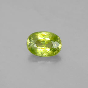 1.10 ct Green Sphene Gemstone, Sphene Gem in Oval Facet Shape for Sale.