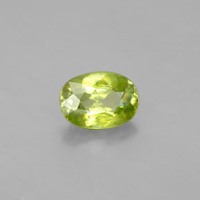 1.10 ct Green Sphene Stone, Natural Sphene in Oval Facet Shape for Sale