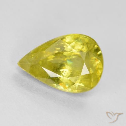 1.11 ct Yellow Sphene, 8 x 5.5 mm Pear Cut From Sri Lanka, Photo A
