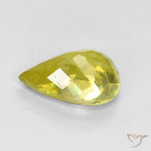 Sphene Gemstone in 8 x 5.5 mm Size for Sale, Sphene Stone in Cyber Yellow Color