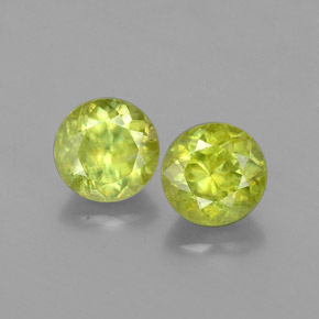 0.94 ct Green Sphene Gemstone, Sphene Gem in Round Facet Shape for Sale.