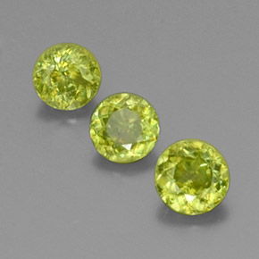 1.28 ct Green Sphene Gemstone, Sphene Gem in Round Facet Shape for Sale.