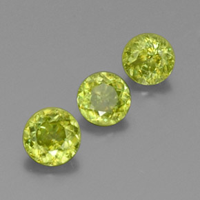 1.28 ct Green Sphene Stone, Natural Sphene in Round Facet Shape for Sale