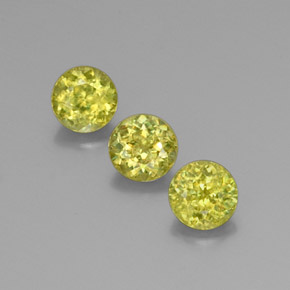 1.95 ct Green Sphene Gemstone, Sphene Gem in Round Facet Shape for Sale.