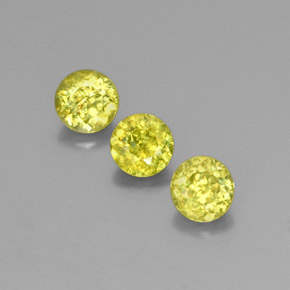1.69 ct Green Sphene Gemstone, Sphene Gem in Round Facet Shape for Sale.