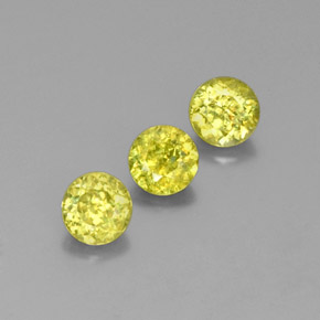 1.69 ct Green Sphene Stone, Natural Sphene in Round Facet Shape for Sale