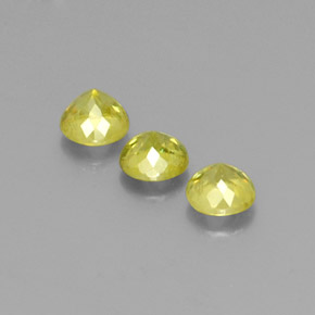 Sphene Gemstone in 5 mm (calibrated) Size for Sale, Sphene Stone in Golden Green Color