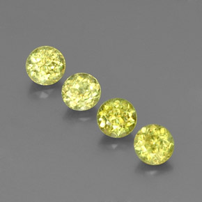 2.41 ct Green Sphene Gemstone, Sphene Gem in Round Facet Shape for Sale.