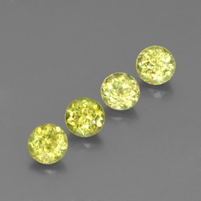 2.41 ct Green Sphene Stone, Natural Sphene in Round Facet Shape for Sale