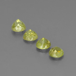 Sphene Gemstone in 5 mm (calibrated) Size for Sale, Sphene Stone in Golden Green Color