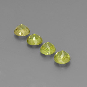 Sphene Gemstone in 5 mm (calibrated) Size for Sale, Sphene Stone in Golden Green Color
