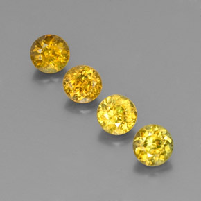2.47 ct Yellow Sphene Gemstone, Sphene Gem in Round Facet Shape for Sale.