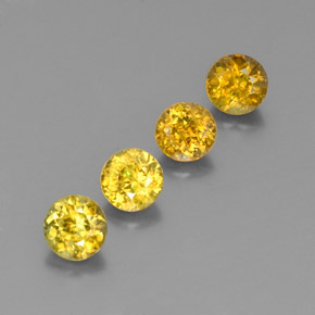 2.47 ct Yellow Sphene Stone, Natural Sphene in Round Facet Shape for Sale