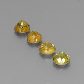 Sphene Gemstone in 5 mm (calibrated) Size for Sale, Sphene Stone in Greenish Golden Color