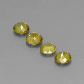 Sphene Gemstone in 5 mm (calibrated) Size for Sale, Sphene Stone in Golden Green Color