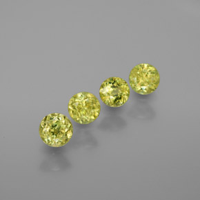 1.40 ctw Green Sphene Gemstones, Sphene Gems in Round Facet Shape for Sale.