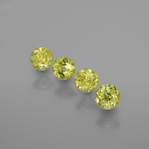 1.40 ctw Green Sphene Stones, Natural Sphene in Round Facet Shape for Sale