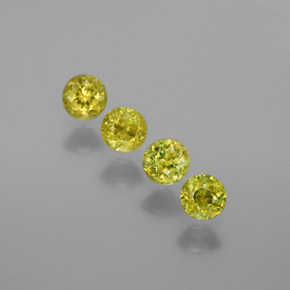 1.35 ct Green Sphene Gemstone, Sphene Gem in Round Facet Shape for Sale.
