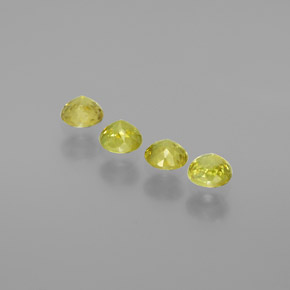 Sphene Gemstone in 4 mm (calibrated) Size for Sale, Sphene Stone in Golden Green Color