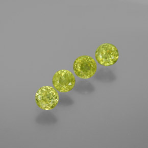 1.21 ctw Green Sphene Gemstones, Sphene Gems in Round Facet Shape for Sale.
