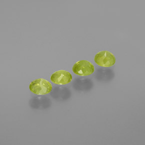 Sphene Gemstones in 4.1 mm Size for Sale, Sphene Stones in Golden Green Color