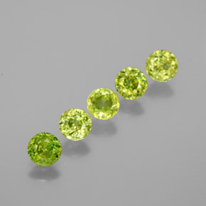 1.43 ct Green Sphene Gemstone, Sphene Gem in Round Facet Shape for Sale.