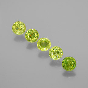 1.43 ct Green Sphene Stone, Natural Sphene in Round Facet Shape for Sale