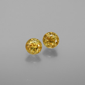 0.54 ct Yellow Sphene Gemstone, Sphene Gem in Round Facet Shape for Sale.