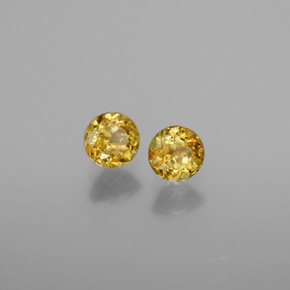 0.54 ct Yellow Sphene Stone, Natural Sphene in Round Facet Shape for Sale