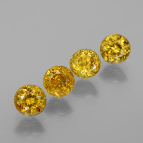1.66 ct Gold Sphene Gemstone, Sphene Gem in Round Facet Shape for Sale.