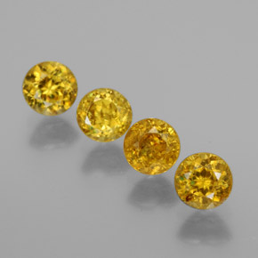 1.66 ct Gold Sphene Stone, Natural Sphene in Round Facet Shape for Sale