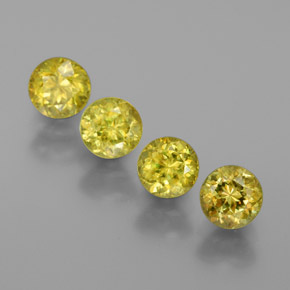 1.89 ct Green Sphene Gemstone, Sphene Gem in Round Facet Shape for Sale.