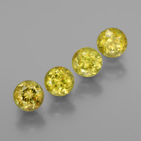 1.89 ct Green Sphene Stone, Natural Sphene in Round Facet Shape for Sale