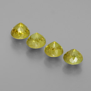 Sphene Gemstone in 4.4 mm Size for Sale, Sphene Stone in Golden Green Color