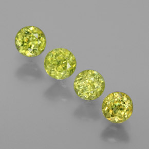 1.05 ct Green Sphene Gemstone, Sphene Gem in Round Facet Shape for Sale.