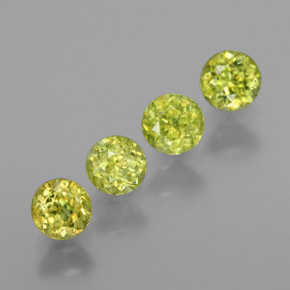 1.05 ct Green Sphene Stone, Natural Sphene in Round Facet Shape for Sale