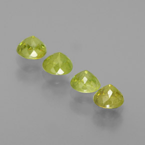 Sphene Gemstone in 3.7 mm Size for Sale, Sphene Stone in Golden Green Color
