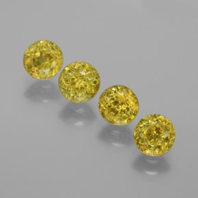2.42 ct Green Sphene Gemstone, Sphene Gem in Round Facet Shape for Sale.