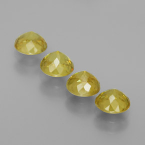 Sphene Gemstone in 5 mm (calibrated) Size for Sale, Sphene Stone in Golden Green Color