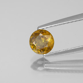 0.61 ct Orange Sphene Stone, Natural Sphene in Round Facet Shape for Sale